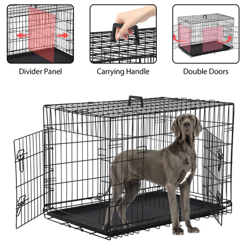 Folding dog crate large - 48",