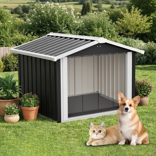 Large metal dog house outdoor - metal,