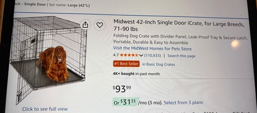 Dog kennel inch - inch, used