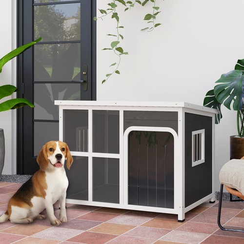 Wooden dog house outdoor - wooden,