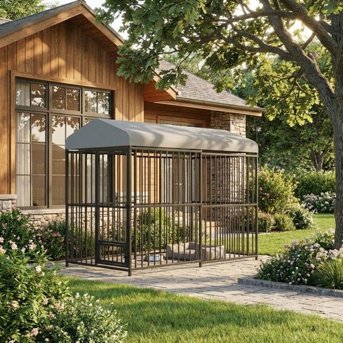 Large metal outdoor dog kennel - metal,