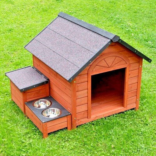 Wooden dog house kennel raised - dog,