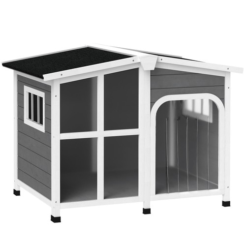 Pawhut wooden dog kennel - wooden, kennel,
