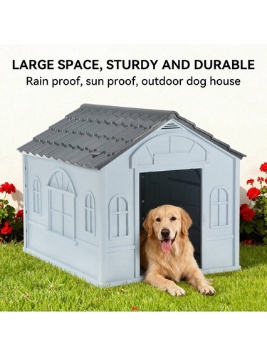 Outdoor large dog kennel grey - outdoor,