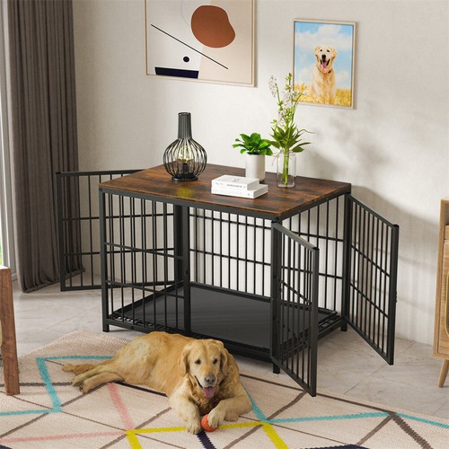 Large wooden dog crate end - wooden,