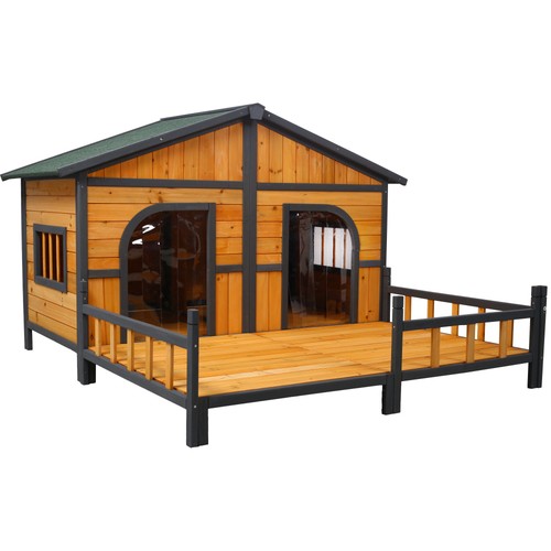 Large wooden dog - dog, outdoor