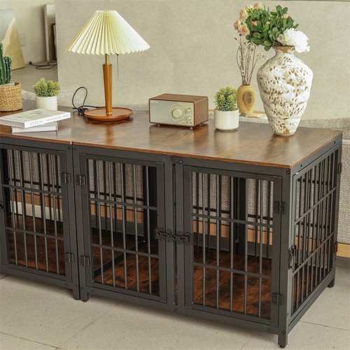 Large wooden dog crate indoor - dog,