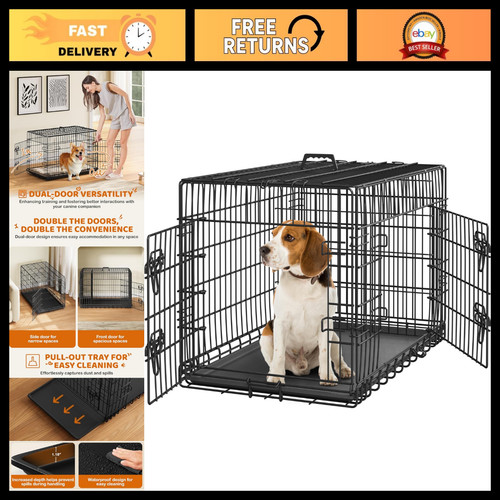 Double door metal dog - 36",